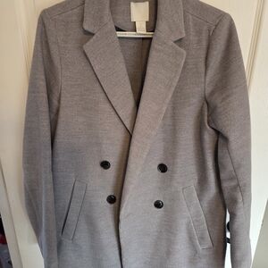H&M Womens Light Gray Pea Coat